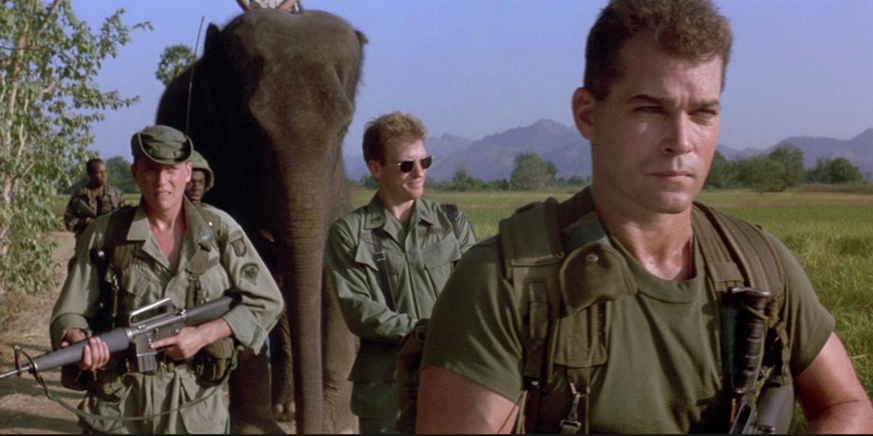 Ray Liotta leads soldiers and a giant elephant in Vietnam in Operation Dumbo Drop