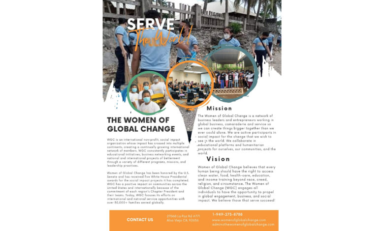Women of Global Change Seeks Inspirational Leaders to Serve as New Chapter Presidents Women of Global Change Seeks Inspirational Leaders to Serve as New Chapter Presidents