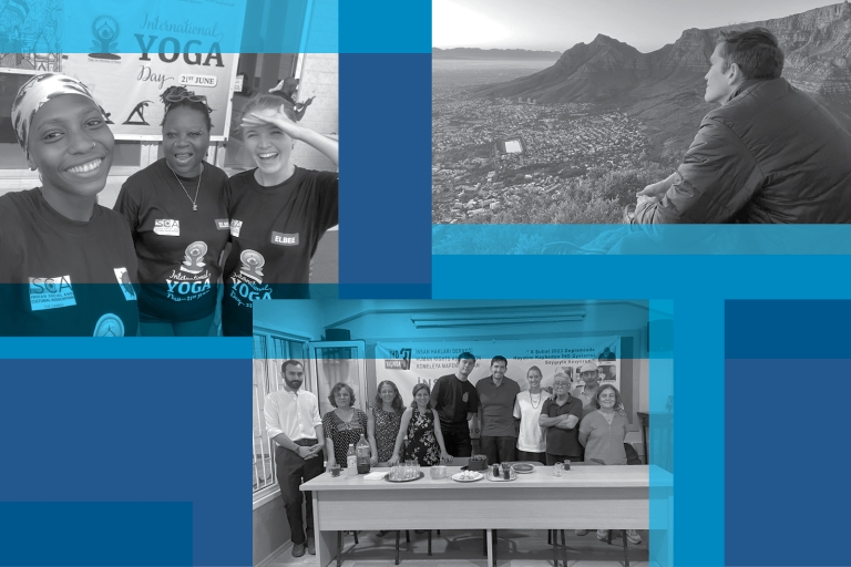 Collage of participants in Columbia Law's Human Rights Internship Program